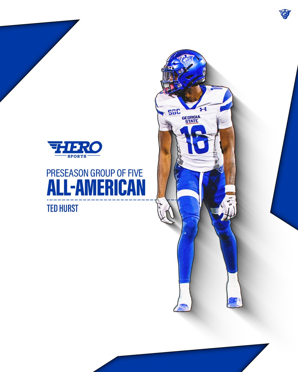GSU Football (@georgiastatefb) on Twitter photo Preseason All-American 🇺🇸
<a href="/treeyyy0/">Ted Hurst.</a> named to the <a href="/HEROSportsNews/">HERO Sports</a> Group of Five Preseason All-American 1st Team.
#LightItBlue | #NewAtlanta Preseason All-American 🇺🇸
<a href="/treeyyy0/">Ted Hurst.</a> named to the <a href="/HEROSportsNews/">HERO Sports</a> Group of Five Preseason All-American 1st Team.
#LightItBlue | #NewAtlanta