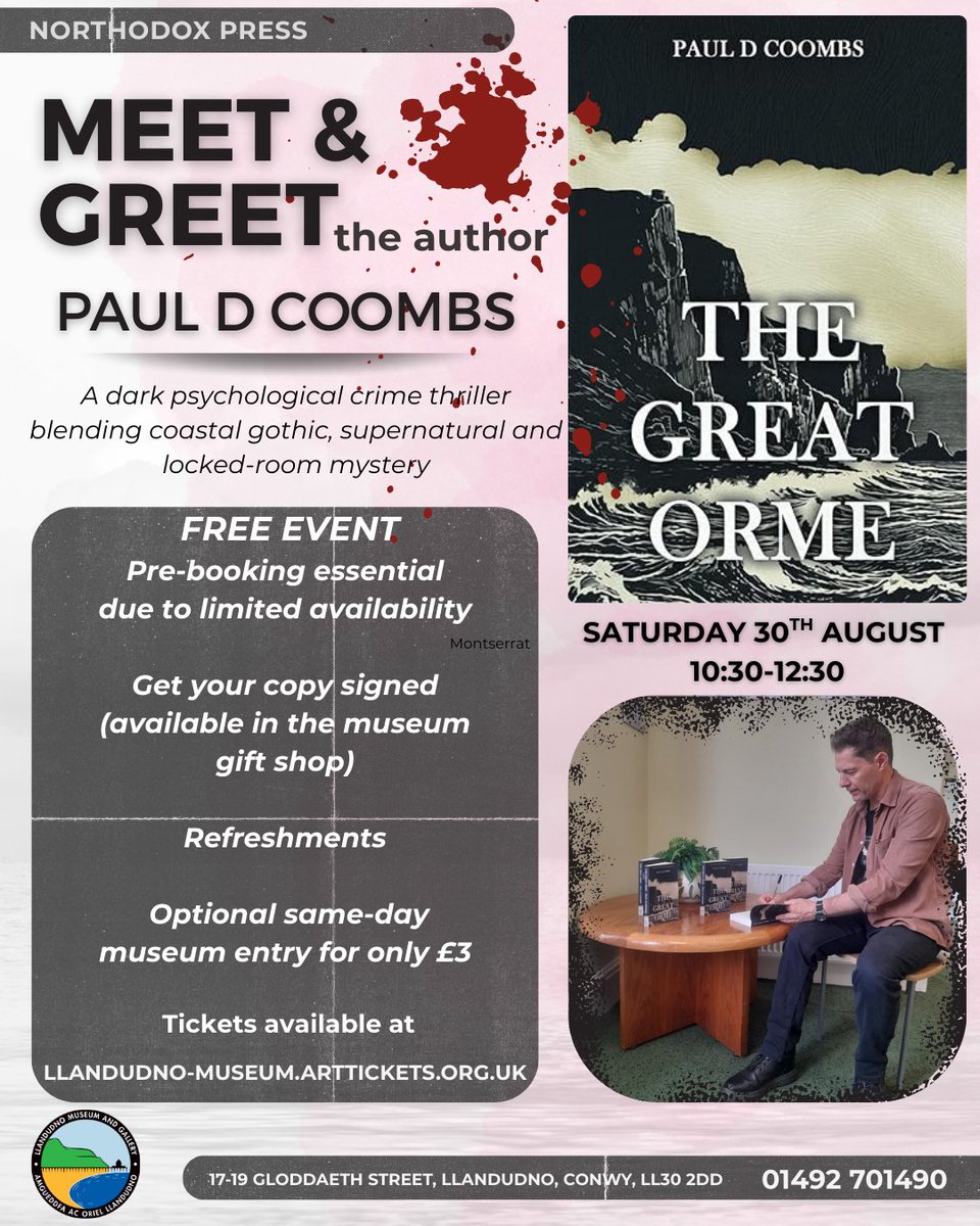 Paul D Coombs (@coombsy101010) on Twitter photo I'm looking forward to this upcoming event at <a href="/LlandudnoMuseum/">Llandudno Museum</a> Amgueddfa Llandudno Museum 🖤
#NorthWales #llandudno #books I'm looking forward to this upcoming event at <a href="/LlandudnoMuseum/">Llandudno Museum</a> Amgueddfa Llandudno Museum 🖤
#NorthWales #llandudno #books