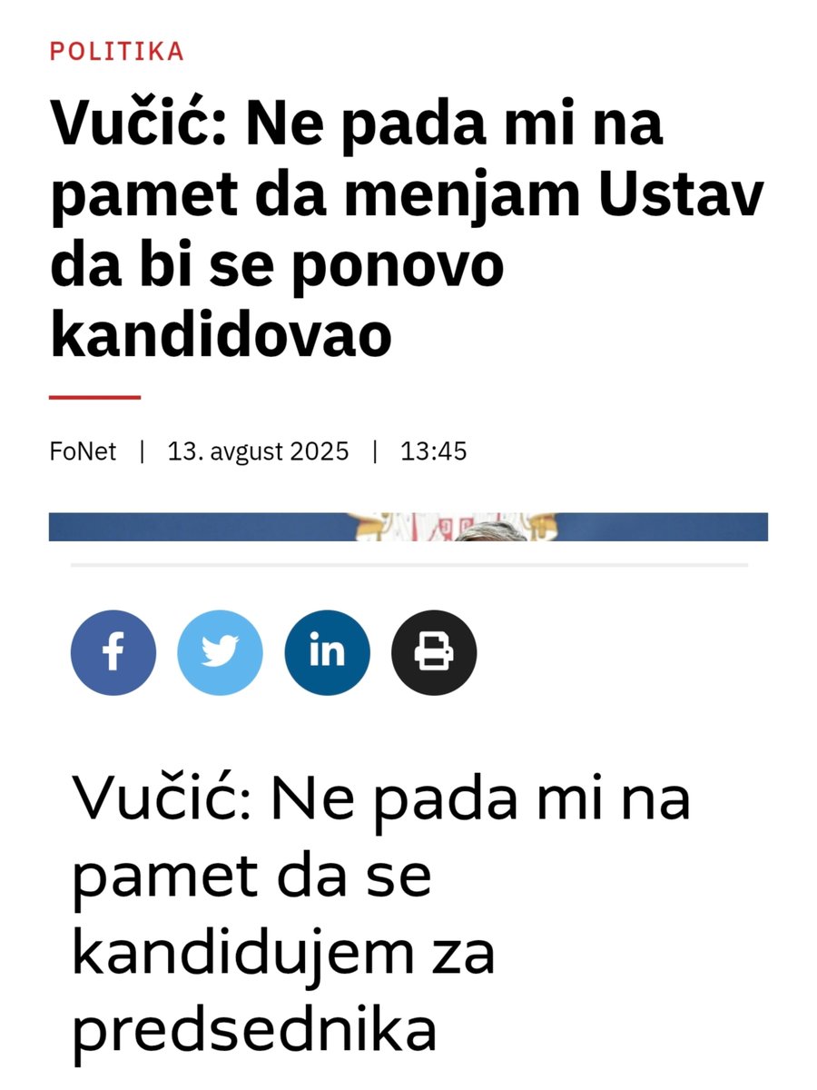 Ма јасно је, друже, теби није падало на памет да се кандидујеш за председника, па ето те на тој функцији.