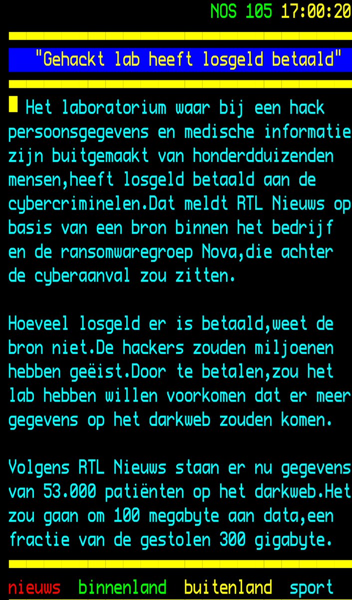 In hoeveel apps zit medische informatie van iemand? 20? 50? 100+? En maar uitwisselen

Dit geldt voor 18+ miljoen Nederlanders

#Cybersecurity richt zich op code, programmering, apps. De waarde zit echter in de data die informatie is

Eigendom: de patiënt

nos.nl/ttapp