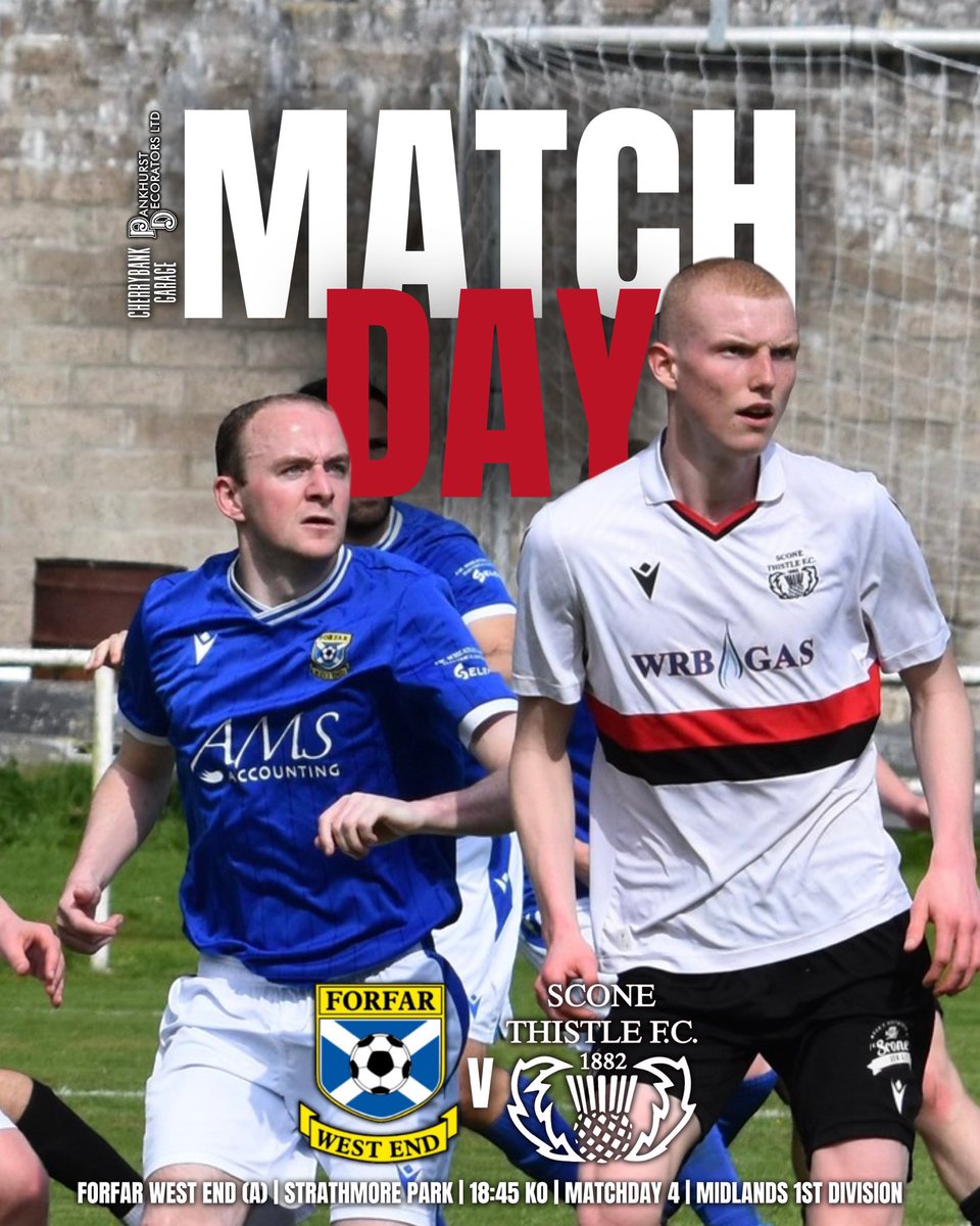 Scone Thistle FC (@sconethistlefc) on Twitter photo ๐๐ผ๐๐พ๐๐ฟ๐ผ๐ || Forfar West End (A)
๐ Midlands 1st Division
๐๏ธ Wed 13th Aug โ25
๐ Forfar West End
๐ Strathmore Park, Forfar
โฐ 18:45 KO
โฌ ๐๐ผ๐๐พ๐๐ฟ๐ผ๐ ๐๐๐๐๐๐๐๐ โฌ
Cherrybank Garage | Pankhurst Decorators
๐ดโซ๏ธ | #TheJaggies ๐๐ผ๐๐พ๐๐ฟ๐ผ๐ || Forfar West End (A)
๐ Midlands 1st Division
๐๏ธ Wed 13th Aug โ25
๐ Forfar West End
๐ Strathmore Park, Forfar
โฐ 18:45 KO
โฌ ๐๐ผ๐๐พ๐๐ฟ๐ผ๐ ๐๐๐๐๐๐๐๐ โฌ
Cherrybank Garage | Pankhurst Decorators
๐ดโซ๏ธ | #TheJaggies