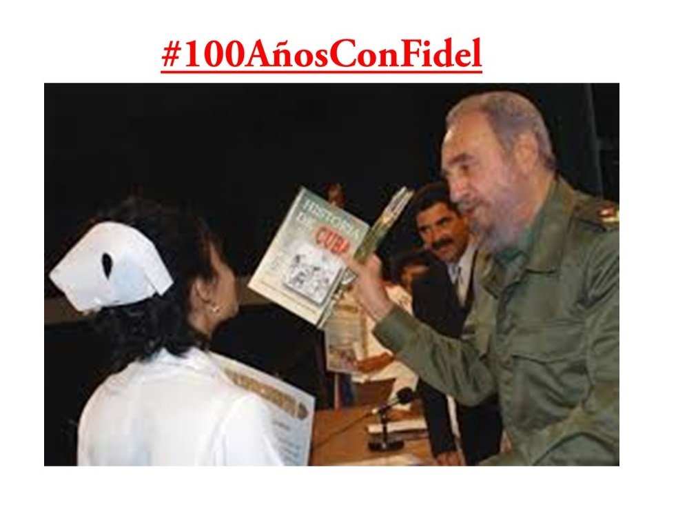Fidel es ejemplo, virtud y máximo orgullo. Que no hay ni habrá imperio,    enemigo, traidorzuelos ni cobardes que nos aparten ni un «tantico» de nuestros valores, en los cuales él nos educó e inspiró. #100AñosConFidel  @DCMedicaDistit