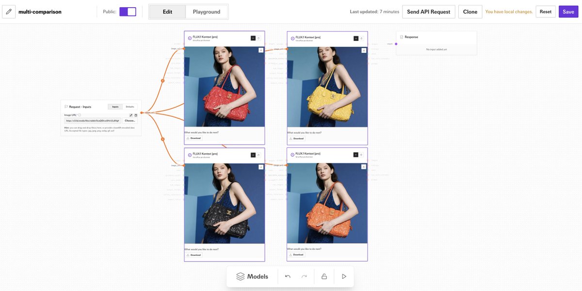 fal's tweet image. 🚨Announcing a major UI upgrade for our core platform feature: fal Workflows 2.0
Simpler, clearer, and production-ready! No more complex setups!