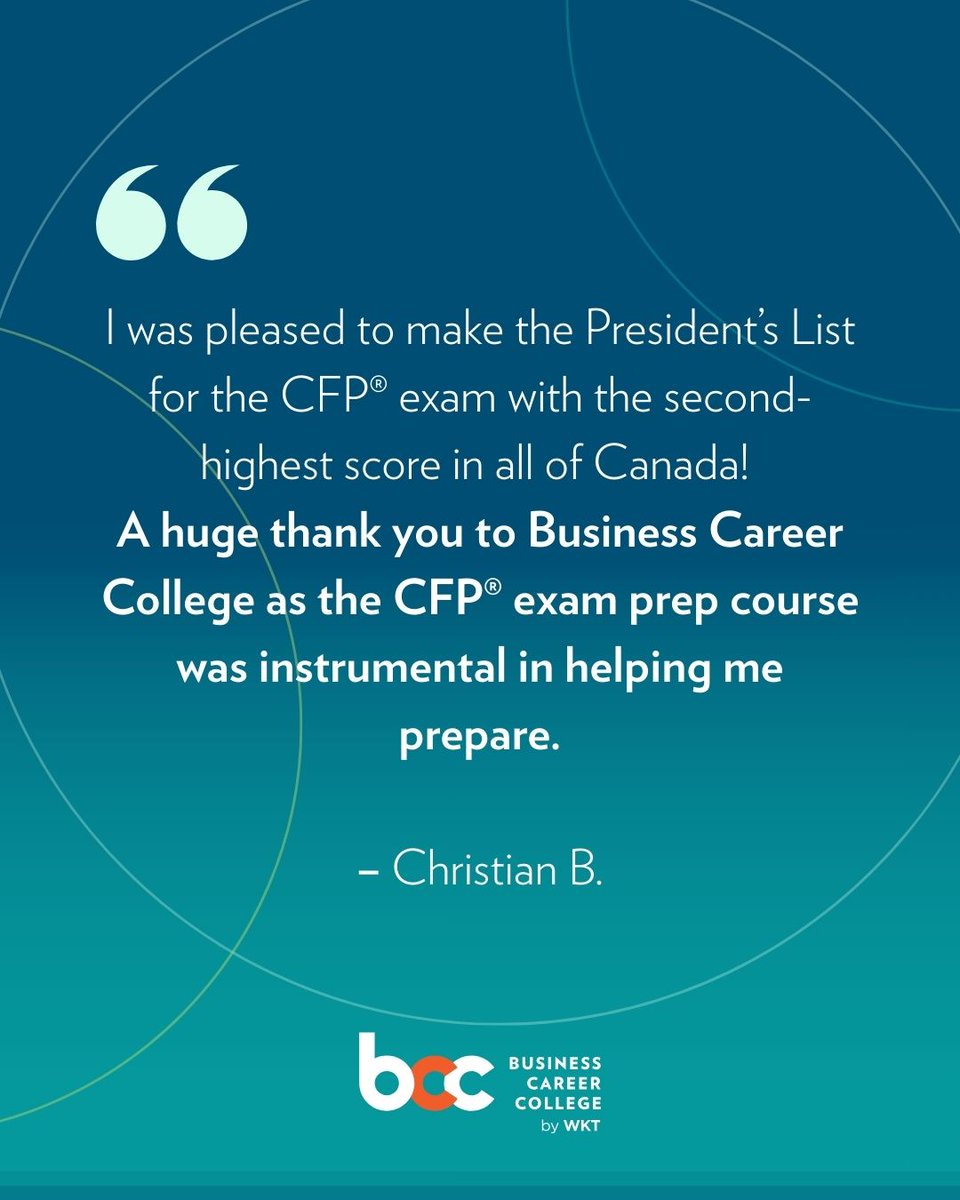 All CFP writers on FP Canada's President's List prepped with BCC. 

Pass your October exam by either joining our live, interactive sessions or study on-demand at your own pace with webinars, mock exams, and instructor support. 

🔗 Register: bit.ly/46UganJ