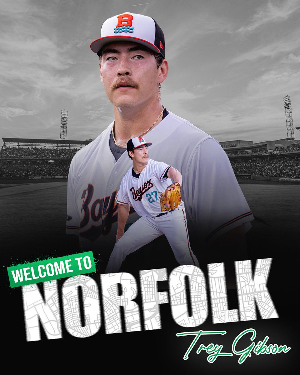 Back where it all began — in the 757! From Newport News to Harbor Park… there’s no place like home sweet home!! 🤩⚾️

RHP, Trey Gibson has been promoted to Triple-A Norfolk from Double-A Chesapeake!