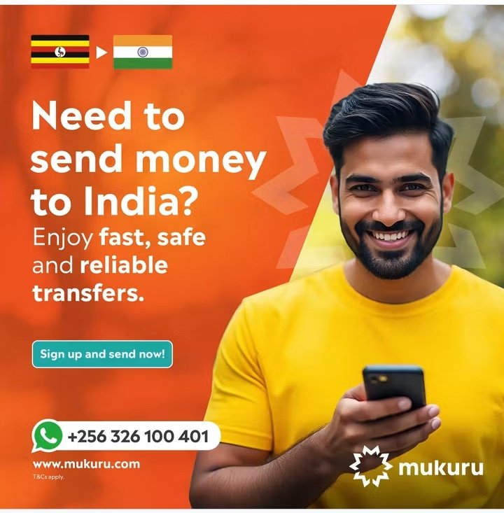 Need to send money to India, Mukuru uganda got you covered 
Download the Mukuru app and start sending