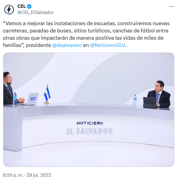 <a href="/CEL_ElSalvador/">CEL</a> En junio 2022, le dieron otro contrato (a dedo) por $13 millones para construir 19 obras (aulas, clínicas, cancha…) en distritos afectados por la presa El Chaparral

🟩El plazo de 7 meses finalizó en enero 2023

🟩A este día, ninguna está terminada y algunas ni empezaron