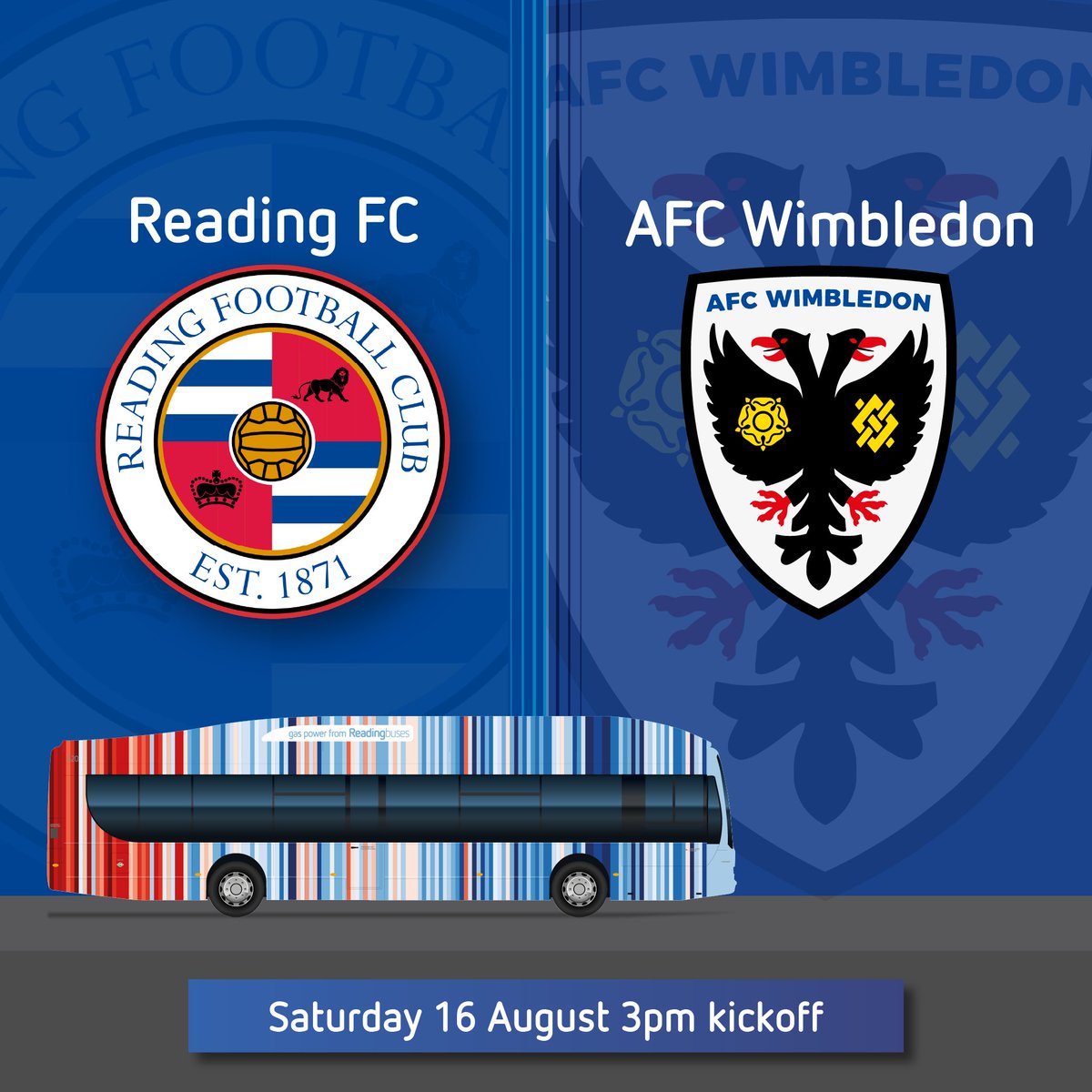 This Saturday <a href="/ReadingFC/">Reading FC</a> face <a href="/AFCWimbledon/">AFC Wimbledon</a> with a kick-off time of 3pm. All of our football buses will be running to help get you to the stadium in time for the game! bit.ly/4fw3bL4