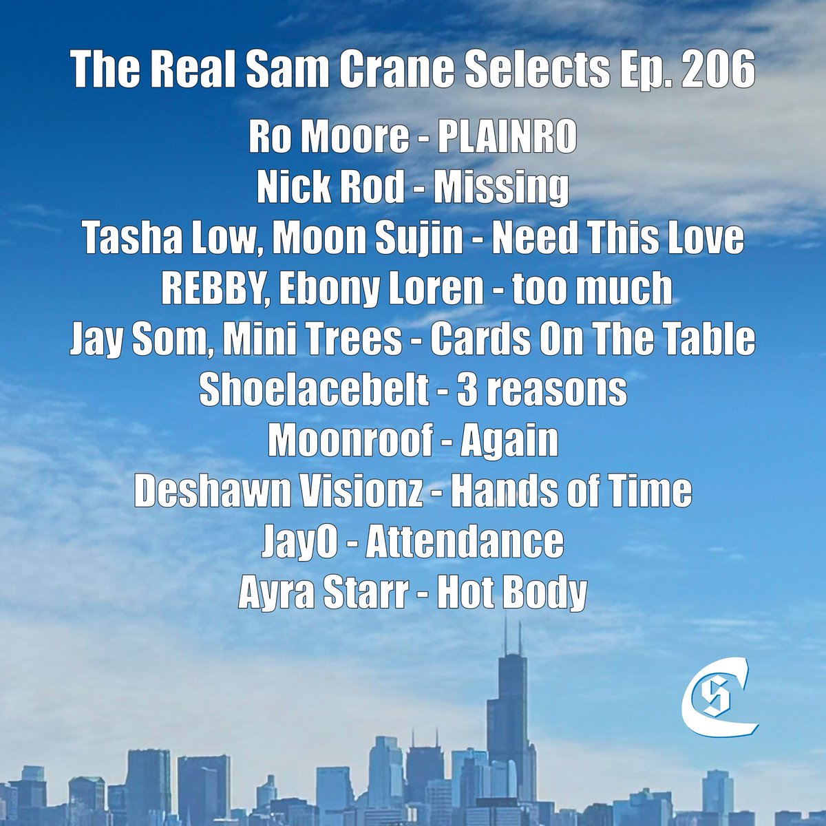 We back like preseason NFL! Lots of new jams in the list this week so tune in 🎶

Congrats if you made it and keep pushing out new hits!

Listen:
Linktr.ee/therealsamcrane