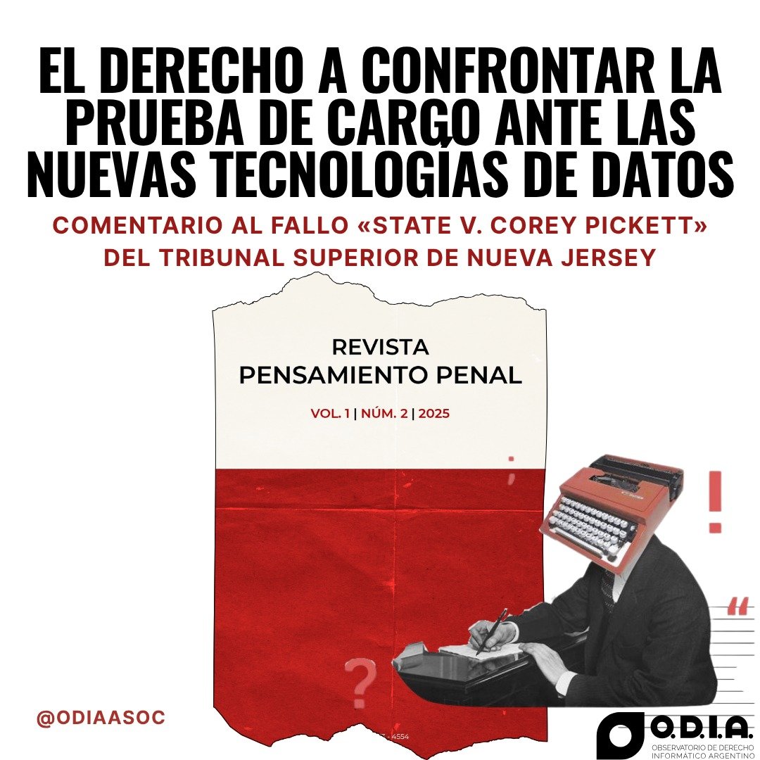 ODIAasoc's tweet photo. 🙏Muchas gracias a @pensapenal por esta invitación a publicar nuestro primer entrega de esta investigación!!!

Artículo esencial para entender las interacción entre el derecho y las nuevas tecnologías.🤓

#DerechosDigitales 
 #DerechosHumanos  
#Derechopenal https://t.co/eARhUR7CNo