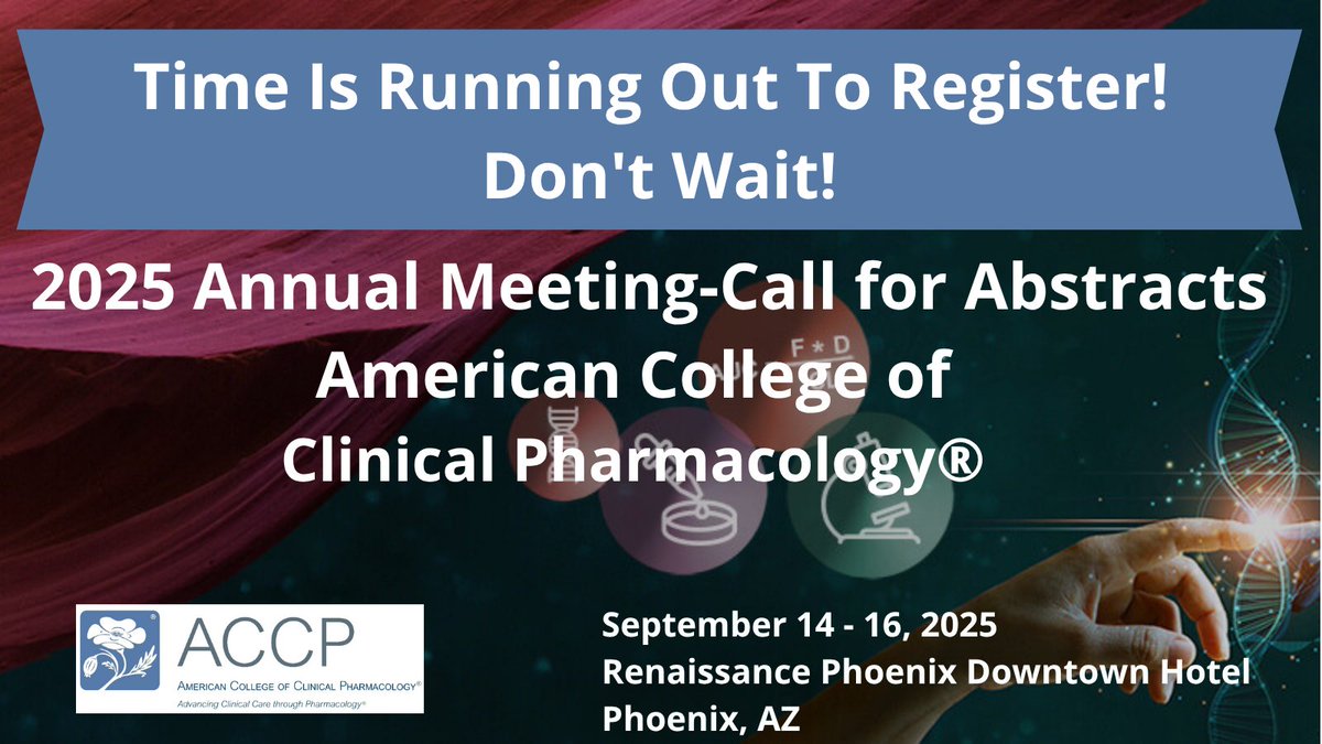 Don't wait till it's too late! Register for the 2025 ACCP Annual Meeting Today!

lnkd.in/g5D8dTXs