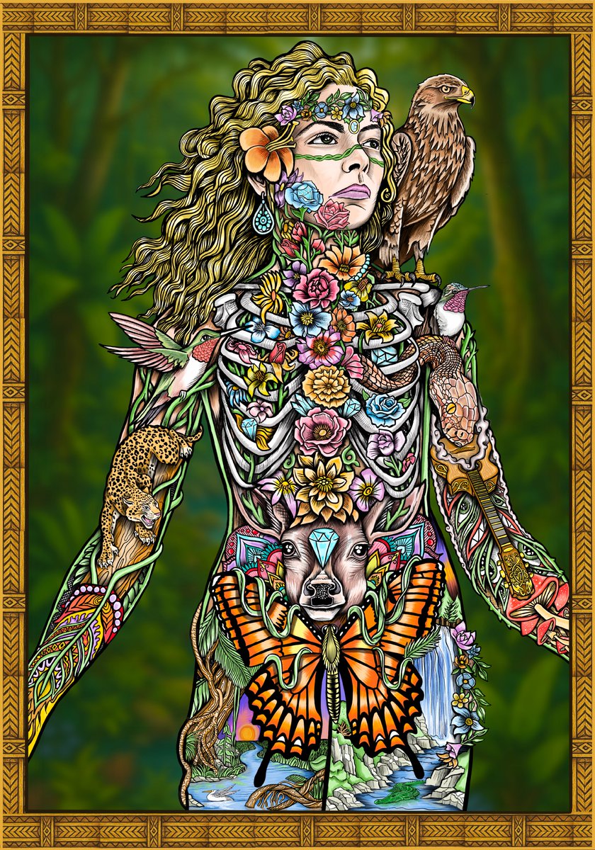 Green Goddess is now live on <a href="/manifoldxyz/">manifold.xyz</a>. I spent 70 hours hand drawing this and it is now available to be collected. In her majesty she propels both our ecosystem and economy forward reminding us to touch grass and our interconnectedness with nature. available in the link below