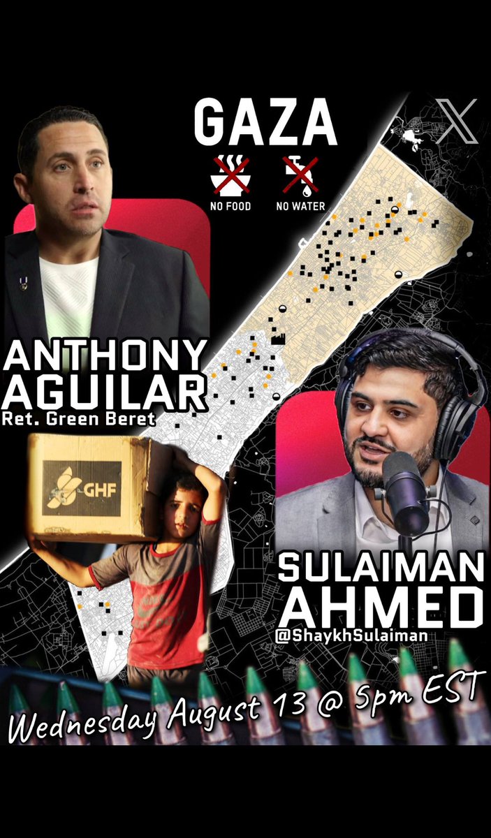 PUBLIC⚜️🦍 👑 (@abdeljabbarfuad) on Twitter photo <a href="/ShaykhSulaiman/">Sulaiman Ahmed</a> will be hosting a space at 5 PM EST with the a special guest US Green Beret Anthony Aguilar. Set reminders and share, this will be a space you won’t want to miss !
x.com/ShaykhSulaiman… <a href="/ShaykhSulaiman/">Sulaiman Ahmed</a> will be hosting a space at 5 PM EST with the a special guest US Green Beret Anthony Aguilar. Set reminders and share, this will be a space you won’t want to miss !
x.com/ShaykhSulaiman…