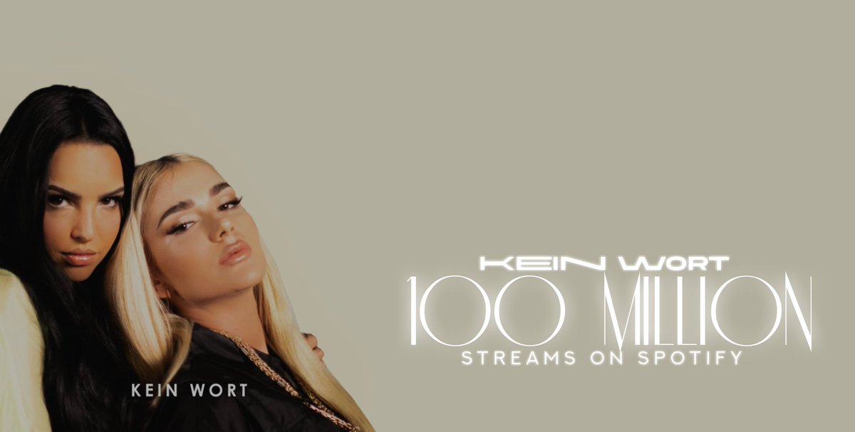 📈 | „Kein Wort“ has officially surpassed 100 MILLION streams on <a href="/Spotify/">Spotify</a>! 

This is <a href="/Loredana/">Loredana Urzica-Mirea</a>‘s 1st Single to do so! 🎉