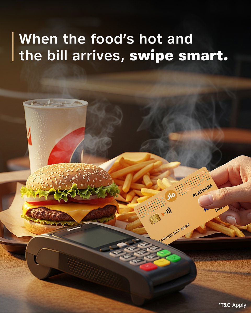 JioFinance1's tweet image. Out with friends and picking up the tab? Make the most of it with the Platinum Debit Card on JioFinance. Where every swipe brings a reward your wallet will love.

#JioFinance #JioPaymentsBank #PlatinumDebitCard #Finance #FinancialServices #Tax #JioFinanceApp #JioAppnapanForLife