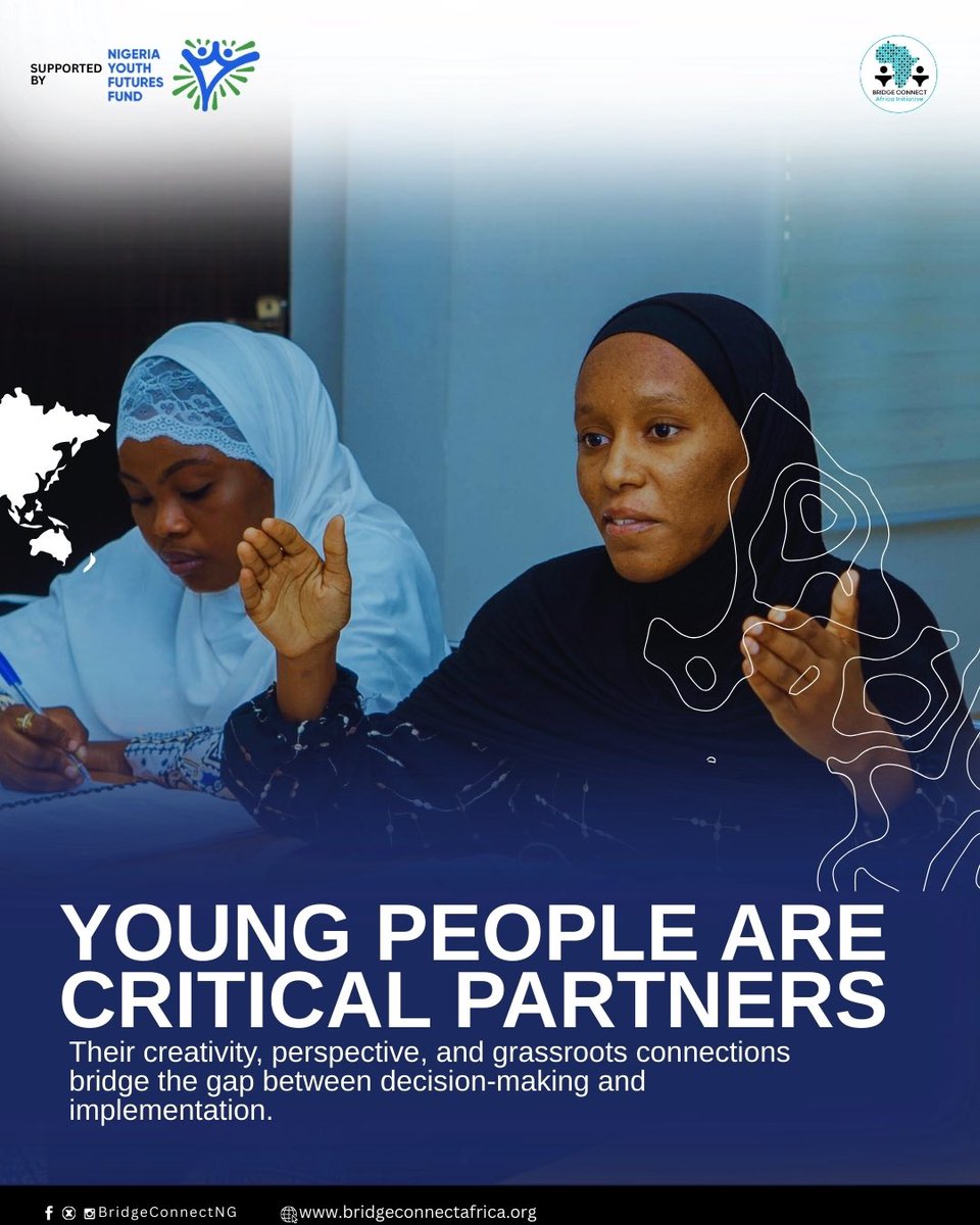 BridgeConnectNG's tweet photo. Half of the world’s population is 30 or younger, a number set to hit 57% by 2030. With 65% of SDG targets tied to local governance, youth engagement isn’t optional it’s essential. 

#TheNigeriaWeWant #YLCP #BCAIYLCP https://t.co/uv17QaMJzs