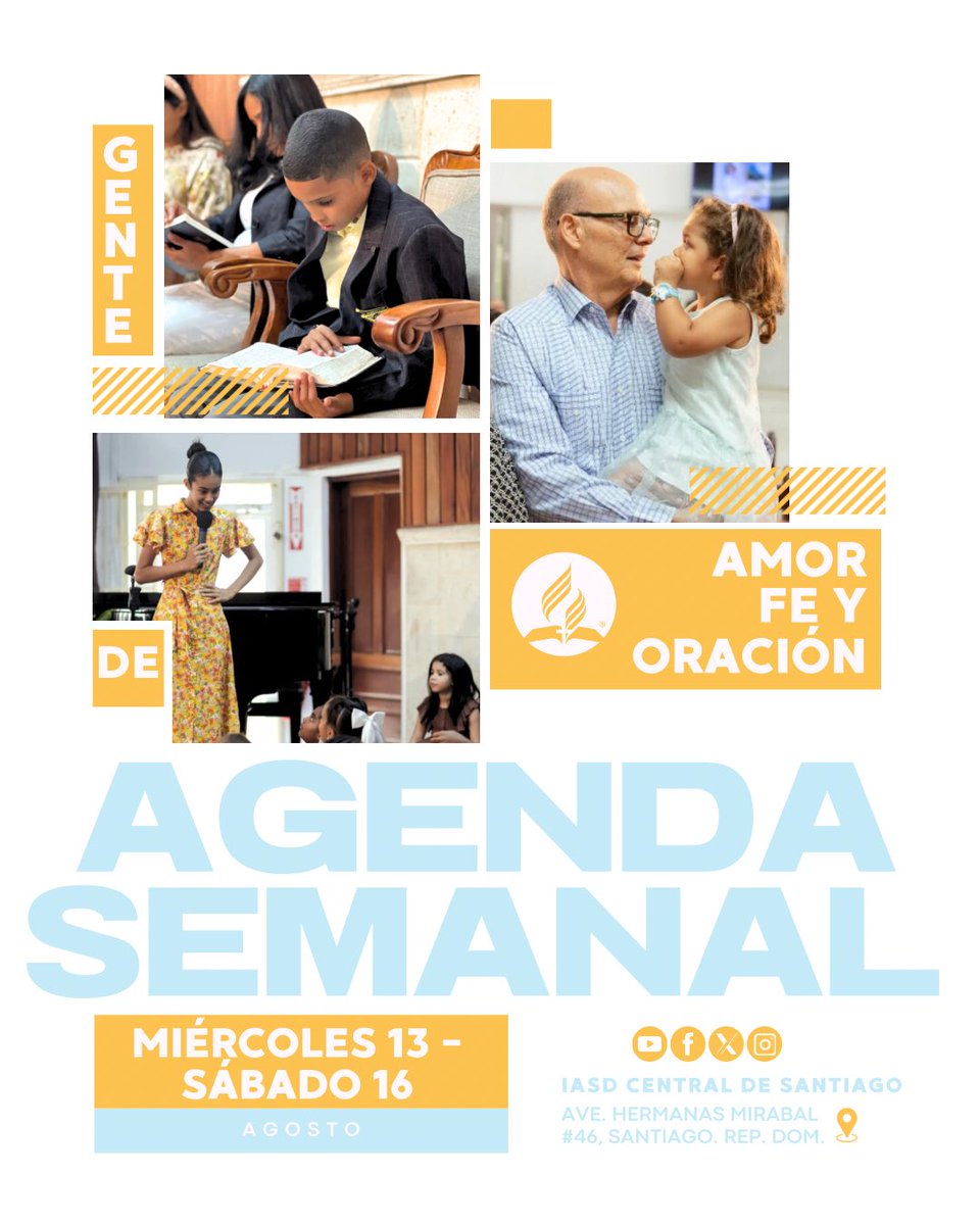 iasdcsrd's tweet photo. Agenda semanal 🙌 Ven a disfrutar de una programación preparada para tus hijos https://t.co/UxZCgUgegx