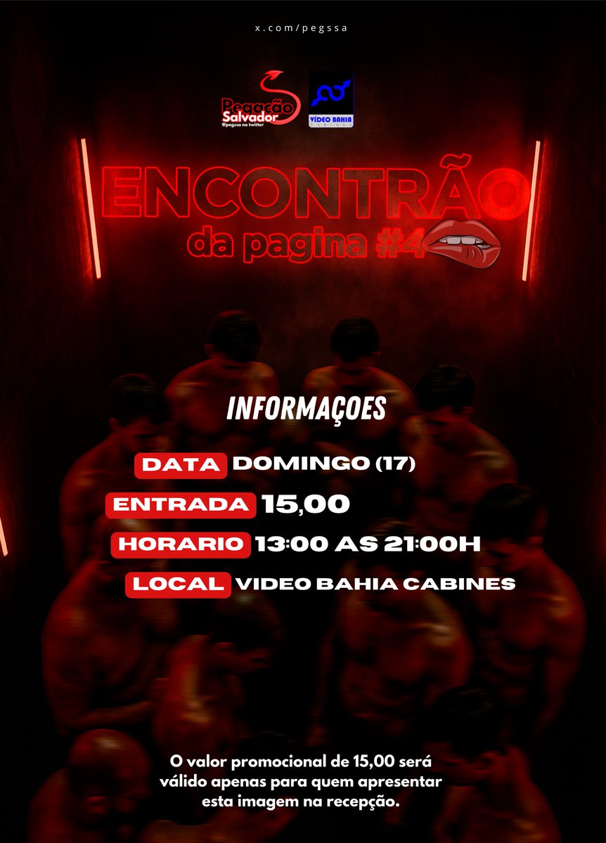 Vamos comemorar os 5 anos da página com o quarto ENCONTRÃO do ano! 💦

–– 📅Neste domingo(17), a partir das 13:00. Salve o banner e mande para aquele amigo puto!