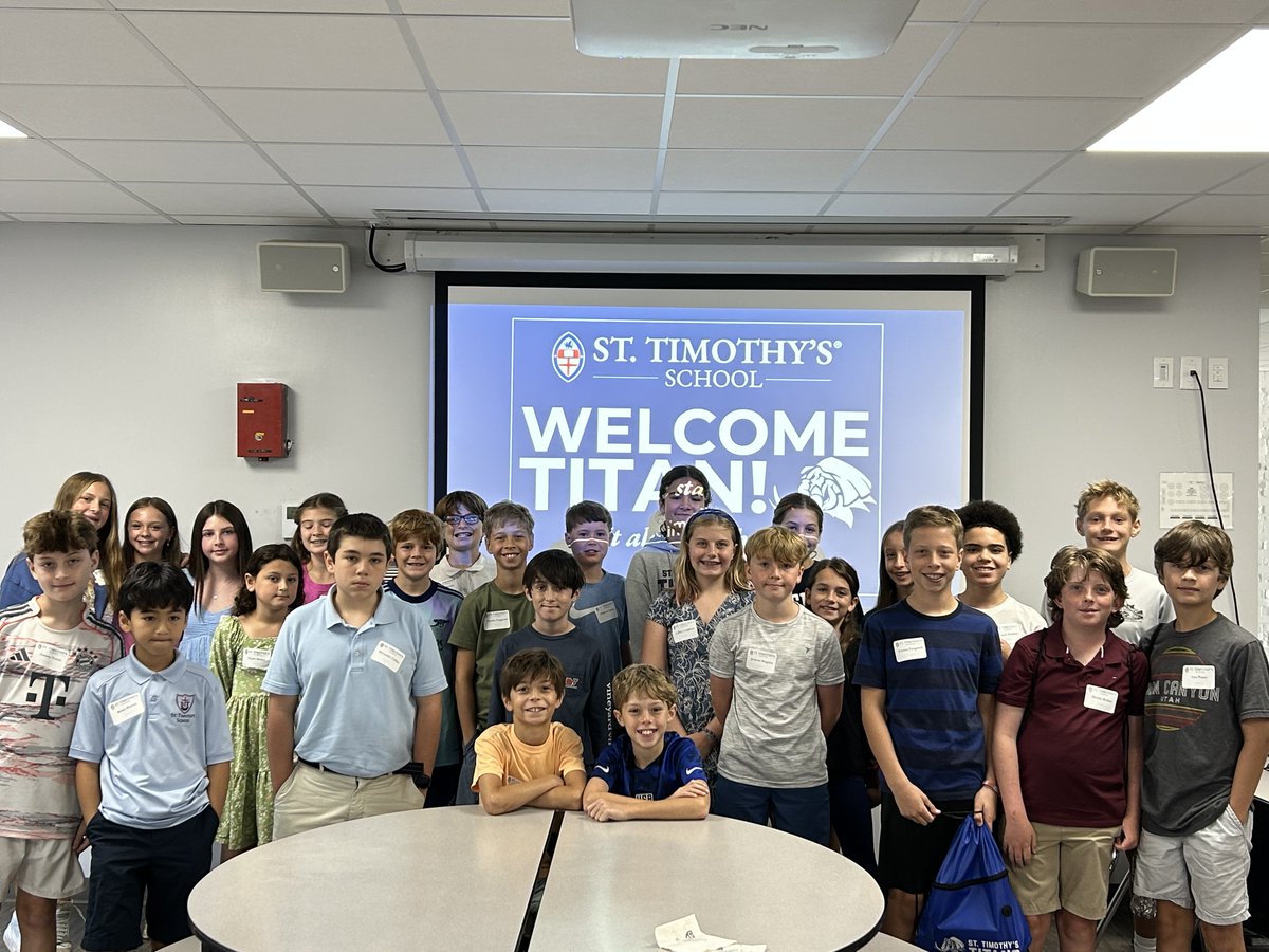 StTimsRaleigh's tweet photo. WELCOME new MIDDLE SCHOOL TITANS🐘 It was a blast watching you explore your new home, meet classmates, and get to know our amazing faculty. 

We are thrilled to have you and your families as part of the Titan community! 💙❤️

#TitanPride #WelcomeTitans #ItsAGreatDayToBeATitan https://t.co/IKAGz5tntP