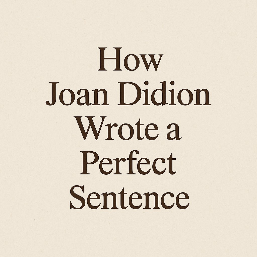 gordonmacmillan's tweet photo. What makes a Joan Didion sentence unforgettable?
It’s not the vocabulary.
It’s not the rhythm.
It’s the control.
Her prose doesn’t shout; it slices.
It cuts clean, and the echo stays long after the page turns. #joandidion https://t.co/M6UEWRfkz6 https://t.co/R2bjTjEQxl