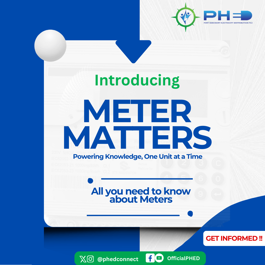 PHEDconnect's tweet photo. Introducing : Meter Matters !!
Powering Knowledge, One Unit at a Time
All you need to know about Meters. Get Informed
#MeterMatters #PoweringKnowledge #PHEDCares #GetMetered #MeterEducation #LightUpResponsibly #KnowYourMeter #MeterAwareness #PHEDUpdates #MeteringMadeSimple https://t.co/tVzNia7red