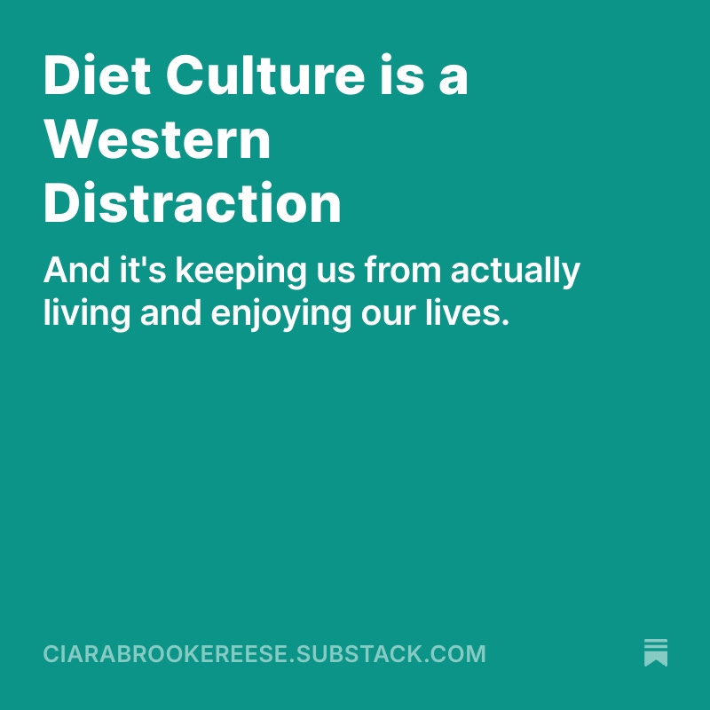 Is our obsession with food and our bodies keeping us from actually living and enjoying life? 

open.substack.com/pub/ciarabrook…