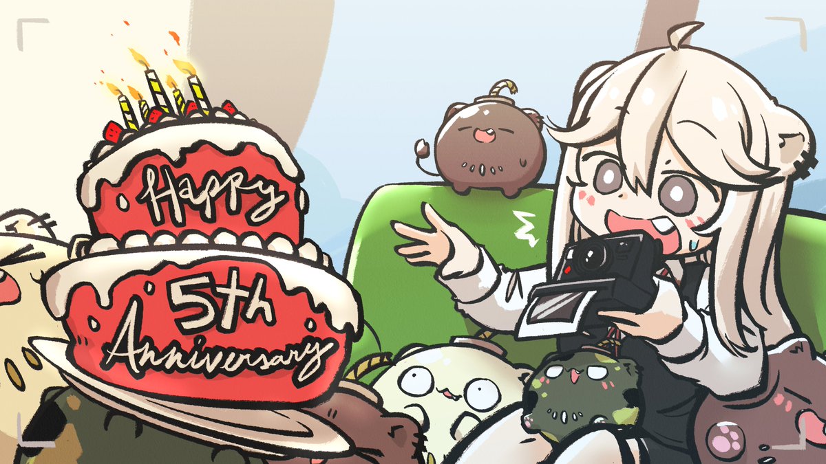 こちらししろんの５周年ファン企画ウェブサイトに描かせていただきました！！！ししろんみんなのメッセージみてみてー！改めておめでとー！ｼｼﾛﾝﾀﾞｲｽｷー！！
#ししらーと
#獅白ぼたん5周年
#しし論