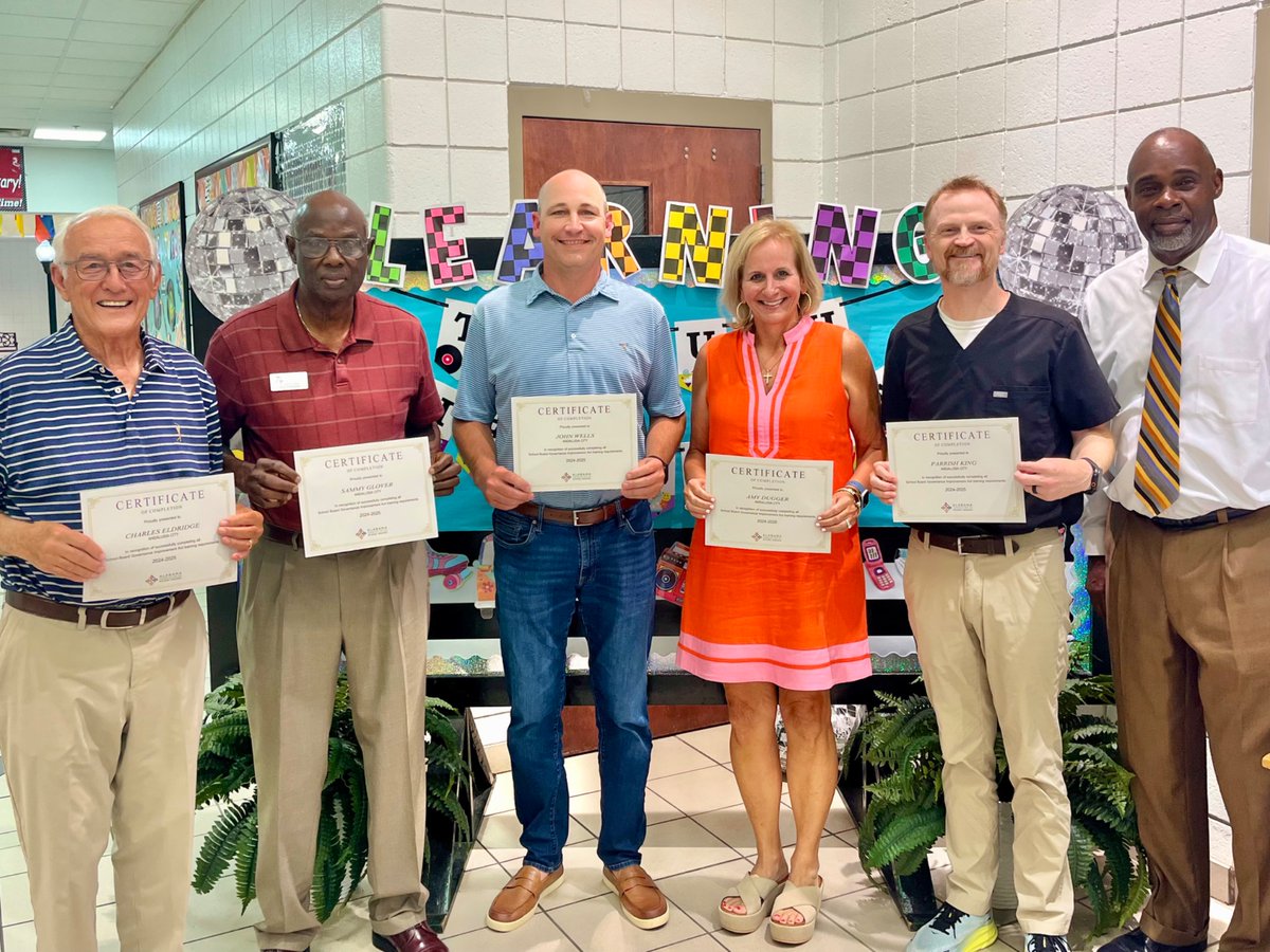 Superintendent, Dr. Daniel Shakespeare, recognized the Andalusia City Schools Board Members for successfully completing all School Board Governance Improvement Act training requirements for the 2024-2205 School Year. #AASBSchoolBoardAcademy