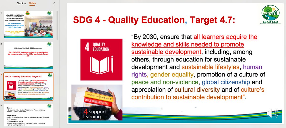 Today, It was a kick off -two-day virtual National Inception Workshop for Leadership for Education for Sustainable Development, gathering unites educators, policymakers &amp; institutions; to enhance understanding of the LEAD-ESD project,clarify its design &amp;implementation strategy.
