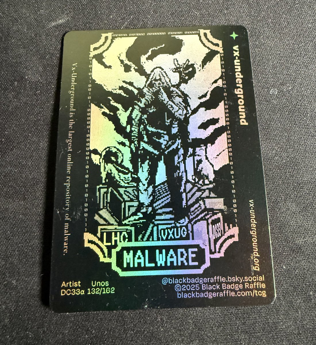 vxunderground's tweet image. I very sincerely want to thank @L0nelyH4ckers for featuring vx-underground on a DEFCON black badge. They didn't inform us this was going to be a thing, so it was very surprising.

It has been an honor and a privilege to serve this community of researchers, students, and morbidly…