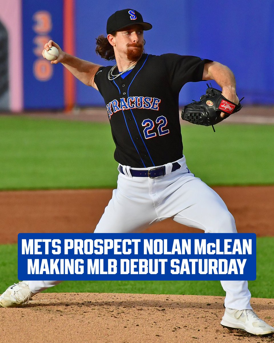 MLB (@mlb) on Twitter photo The Mets top pitching prospect Nolan McLean will get the ball at Citi Field on Saturday, per <a href="/AnthonyDiComo/">Anthony DiComo</a> 👏 The Mets top pitching prospect Nolan McLean will get the ball at Citi Field on Saturday, per <a href="/AnthonyDiComo/">Anthony DiComo</a> 👏