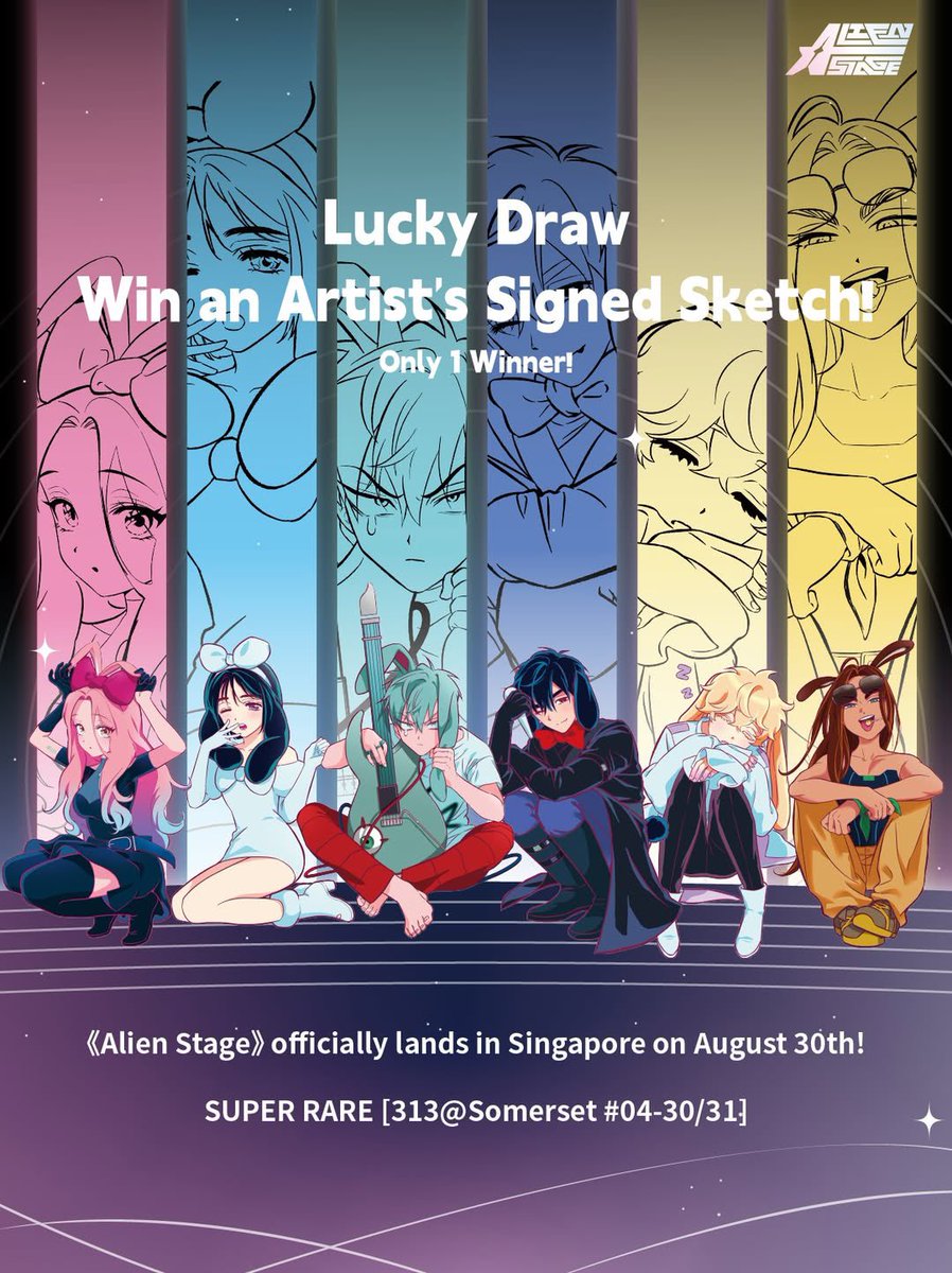 alien stage officially lands in singapore on august 30, 2025. this is a  limited launch with a lucky draw 📍SUPER RARE [313@somerset #04-30/31] 📅  2025.08.30 - 09.13 💙 purchase any alien stage