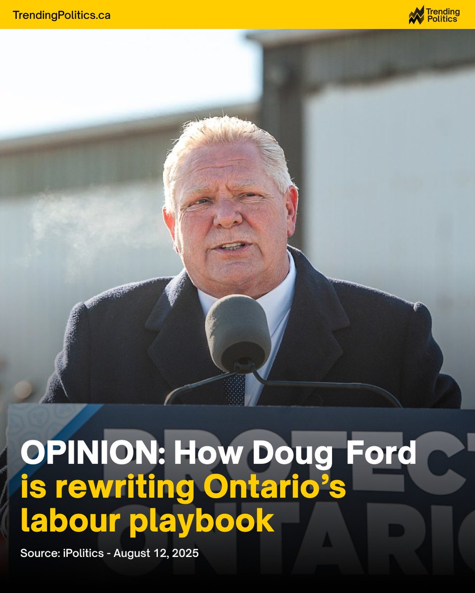 TrendingPolitics.ca (@trendpolca) on Twitter photo 🚨READ:
"In the span of a decade, the party moved from “fighting labour” to “building with labour,” turning yesterday’s adversaries into today’s partners."
<a href="/mathew_clancy/">Mathew Clancy</a> writes on how <a href="/fordnation/">Doug Ford</a> and <a href="/DavidPiccini/">David Piccini</a> are rewriting Ontario’s labour playbook by moving away from 🚨READ:
"In the span of a decade, the party moved from “fighting labour” to “building with labour,” turning yesterday’s adversaries into today’s partners."
<a href="/mathew_clancy/">Mathew Clancy</a> writes on how <a href="/fordnation/">Doug Ford</a> and <a href="/DavidPiccini/">David Piccini</a> are rewriting Ontario’s labour playbook by moving away from