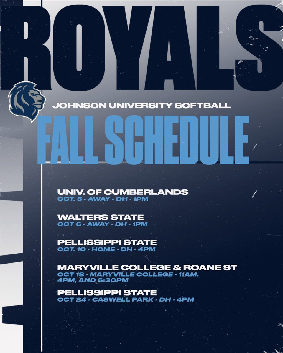 🚨2025 SCHEDULE🚨

Mark your calendars! Here is our upcoming fall schedule!! 

#JUSoftball #RaiseTheRoar