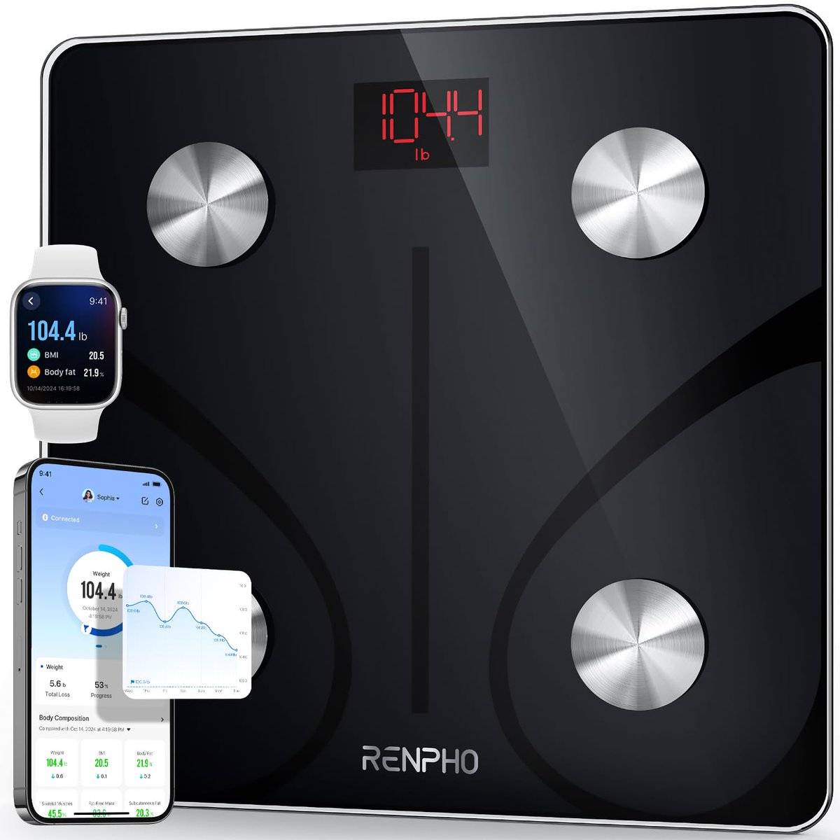 RENPHO Analizador de grasa corporal con bluetooth., ES-CS20M-B, Negro, 1

-43% US$19.98 
Precio : US$34.99

amzn.to/3UvbD3I