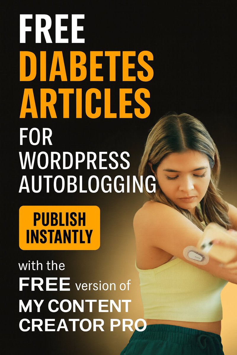 JustDreamItMedi's tweet photo. Get free diabetes articles for WordPress autoblogging 🩺 Publish instantly with My Content Creator Pro 📝 👉 https://t.co/JoJRfti6Hn #DiabetesArticles #FreeContent #WordPressBlogging https://t.co/niTpf5reQE