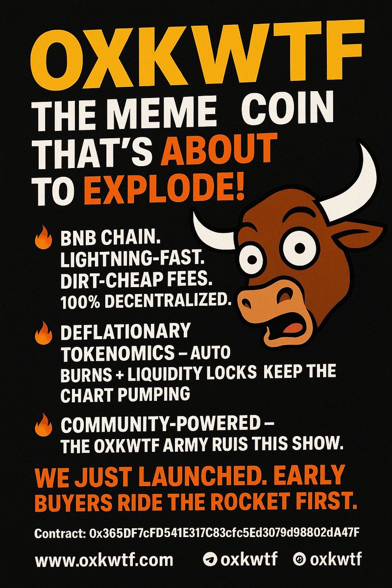 oxkwtf's tweet photo. 📌Contract address : 

0x365DF7cFD541E317C83cfc5Ed3079d98802dA47F

#Binance #BNB #memecoin #oxkwtf🐄  
Telegram: https://t.co/NtgRIDCCGE https://t.co/7WGbvmWiVm