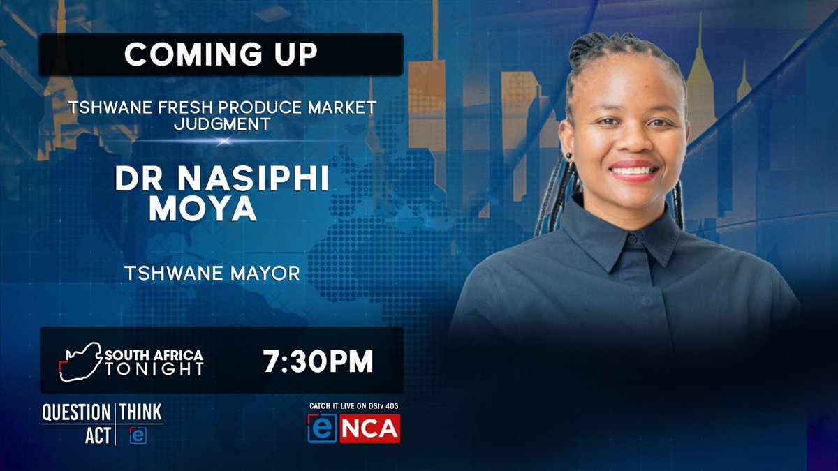 Please tune into <a href="/eNCA/">eNCA</a> tonight as I unpack our efforts to revitalise the Tshwane Fresh Produce Market. <a href="/CityTshwane/">City of Tshwane</a>