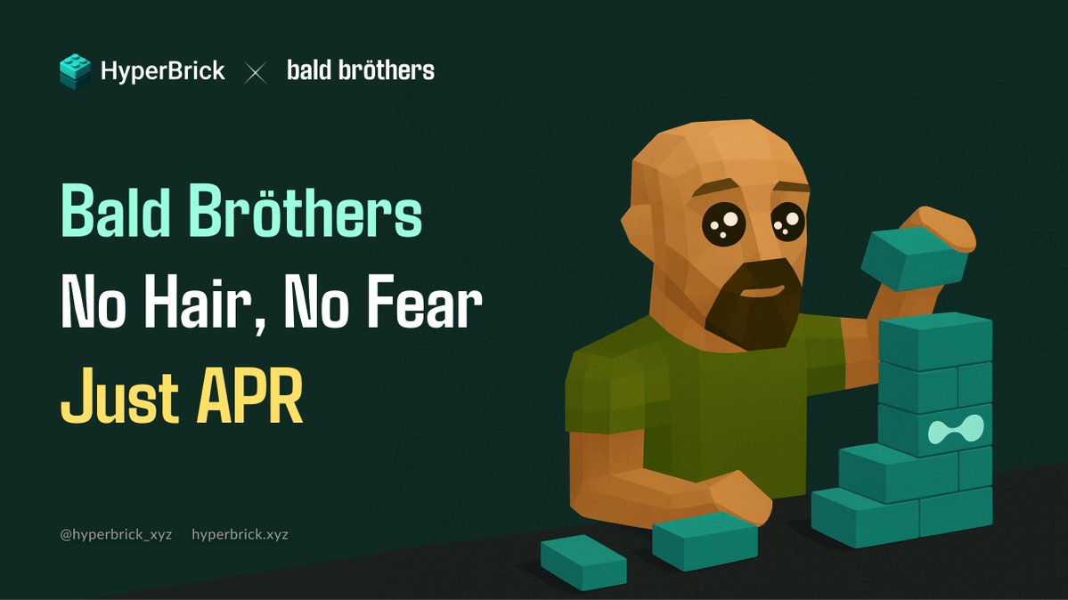 HyperBrickX's tweet photo. HyperBrick x Bald Bröthers

One of Hyperliquid’s baldest and boldest crews is joining the stack.

@baldbrothers_ NFT holders will get a badge that boosts BRICK points.

Snapshot soon. Stay bald

Brickiö🧱 https://t.co/NuUjNxAD8e