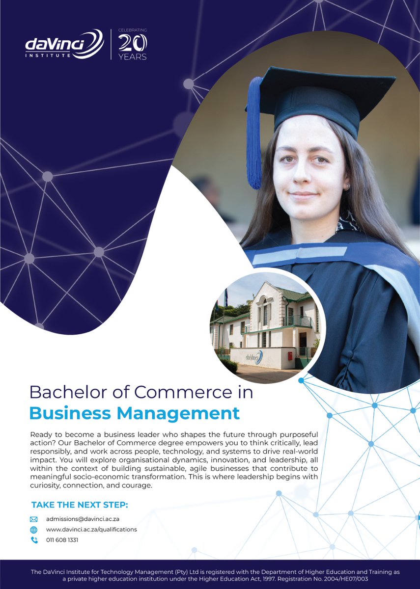 Ready to shape the future with purpose?
Our Bachelor of Commerce degree builds your ability to think critically, lead responsibly, and drive meaningful impact across people, technology, and systems.

Take the next step: zurl.co/ejPm1

#BachelorOfCommerce