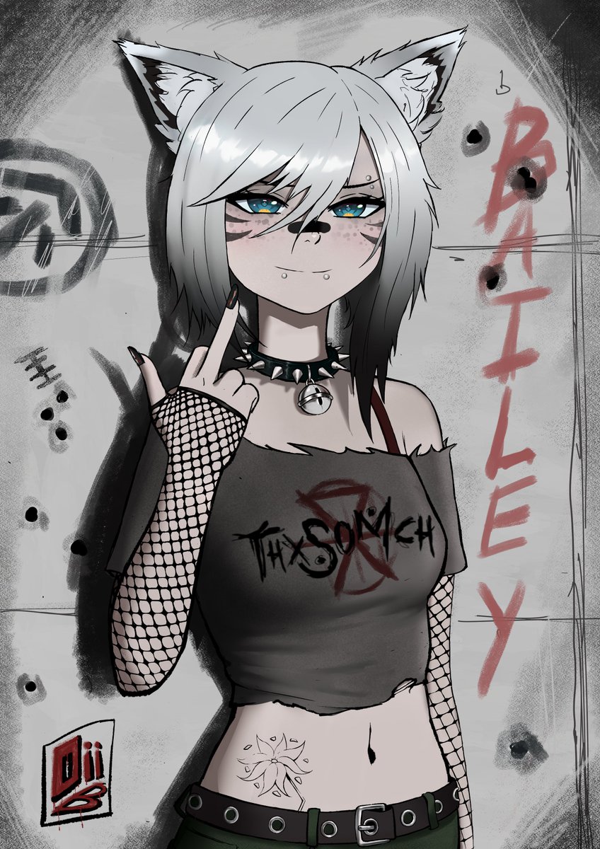 oiiiBailey's tweet photo. I wish I could be this cool - tried to be as edgy as possible with a few nods to things I like!
#AnimeArt #Lesi #OC https://t.co/QRrA6raltT