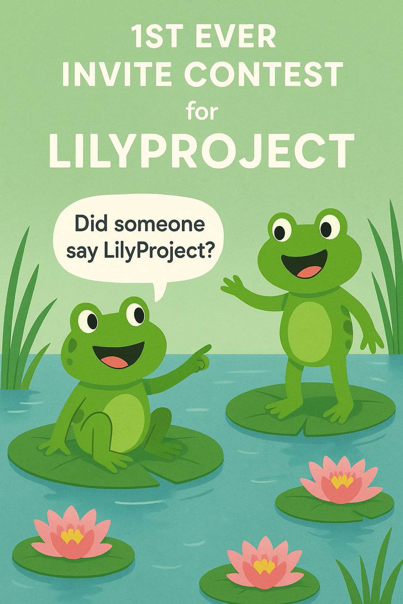 LillyToTheMoon's tweet photo. 🐸LILLY PROJECT FIRST EVER INVITE CONTEST — OFFICIAL LAUNCH! 🐸

30$ Prize pool!!

Lily fam, it’s time to grow our Lilly pond ! 🍀🌊
We’re kicking off an Invite Contest to bring in more genuine, engaged members — and yes, this one’s 100% bot-free.

💰 Rewards:
Top 3 inviters win $10 each (or equivalent in Lily rewards).

📅 Contest Period:
Starts 12th August 2025 → Ends; 19th August 2025! 

🐸 How to Participate:
1️⃣ Invite your friends to join LilyProject.
2️⃣ When your invitee joins, they must manually type in the chat:

Invited by @yourusername
3️⃣ We’ll log every invite and verify all accounts are real, active, and human.

4. They must follow our X account and do well to send a screenshot for confirmations! 
⸻

✅ Fair & Transparent:
 • Only real members count — no bots, no duplicates, no fake accounts.
 • We’ll manually check every invite at the end.
 • A final verified leaderboard will be posted before announcing winners.

⸻

⚠️ Disqualification:
 • Invites without the “Invited by @username” message will not count.
 • Any bot/fake activity = instant disqualification.