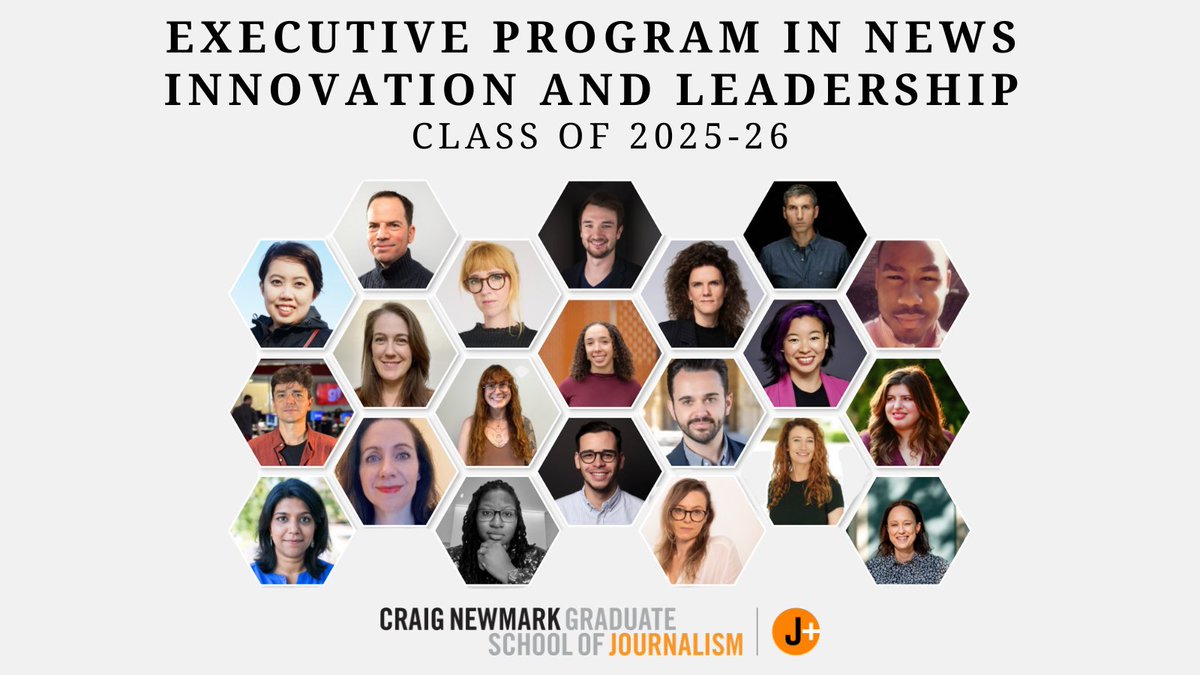 🚀 Introducing our sixth Executive Program cohort!

We are thrilled to welcome 21 newsroom leaders from around the world to this program. They will join <a href="/newmarkjschool/">Newmark J-School</a> this fall to shape the future of journalism. 

Meet them all below 🧵↓
journalism.cuny.edu/2025/08/21-glo…