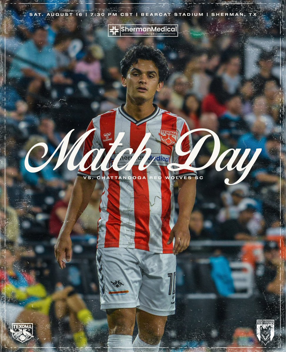 Texoma FC (@usltexoma) on Twitter photo Los Pájaros play football today‼
⚽️: vs. <a href="/ChattRedWolves/">Chattanooga Red Wolves SC</a>
🏟: Bearcat Stadium | Sherman, TX
⏰: 7:30 pm CST
📺: ESPN+
#WeAreTexomaFC #SomosTexoma #VamosTexoma #USLLeagueOne #USL1 #MatchDay #TFCSummerofSoccer Los Pájaros play football today‼
⚽️: vs. <a href="/ChattRedWolves/">Chattanooga Red Wolves SC</a>
🏟: Bearcat Stadium | Sherman, TX
⏰: 7:30 pm CST
📺: ESPN+
#WeAreTexomaFC #SomosTexoma #VamosTexoma #USLLeagueOne #USL1 #MatchDay #TFCSummerofSoccer