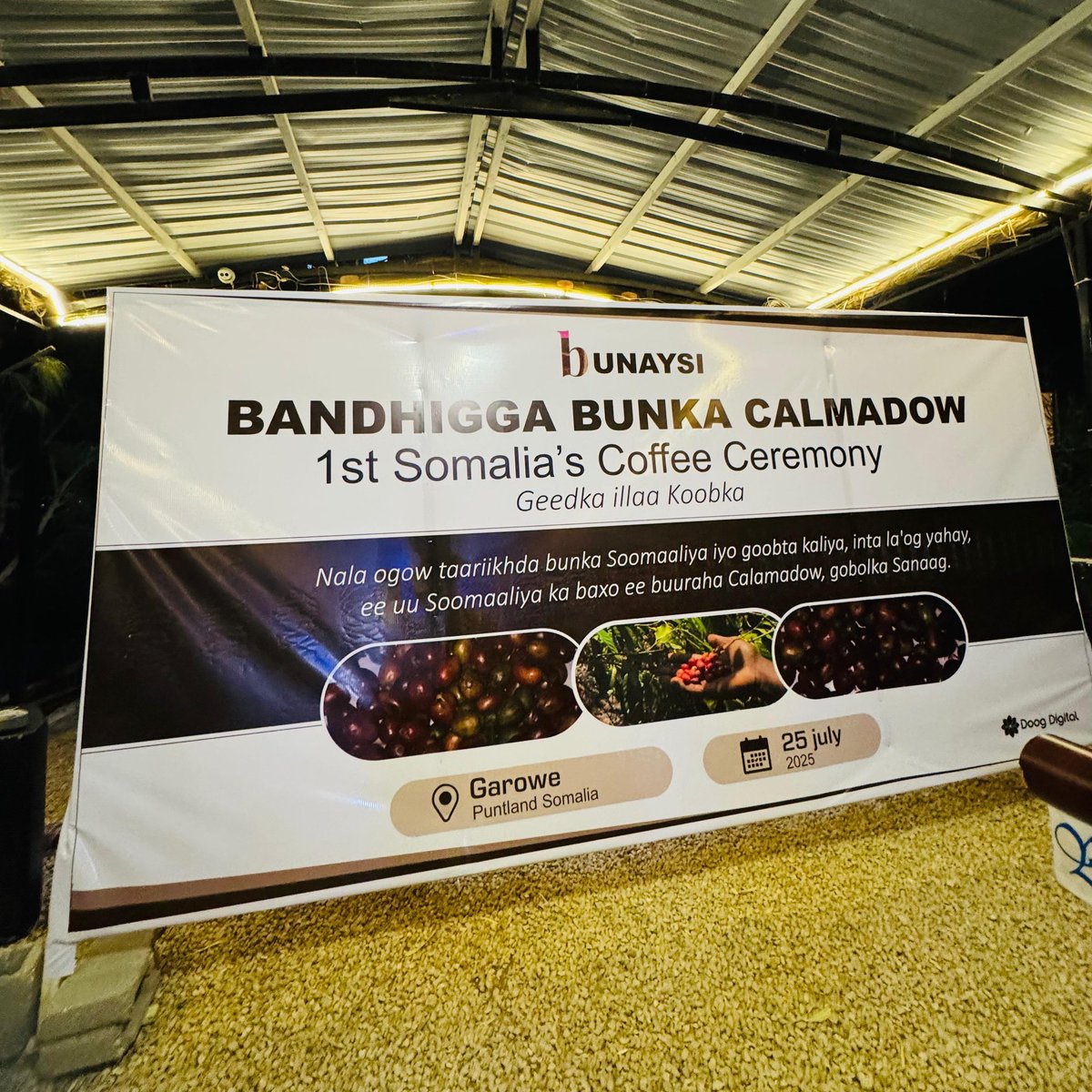 Bandhigga Bunka Calmadow.

1st Somalia's Coffee Ceremony
#bunaysi #25july #firstevent