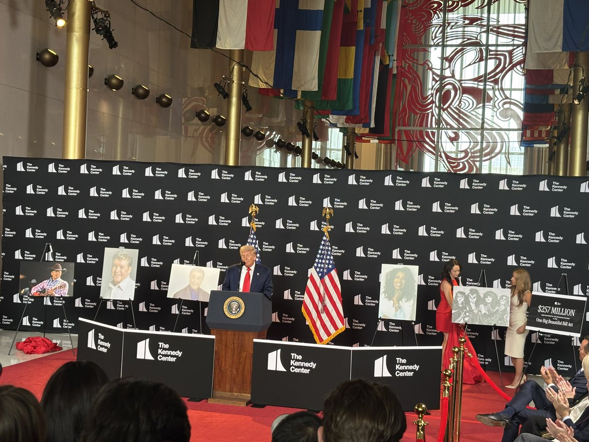 President Trump names this year’s Kennedy Center honorees: country music star George Strait, actor Michael Crawford, actor Sylvester Stallone, singer Gloria Gaynor and the rock band Kiss.