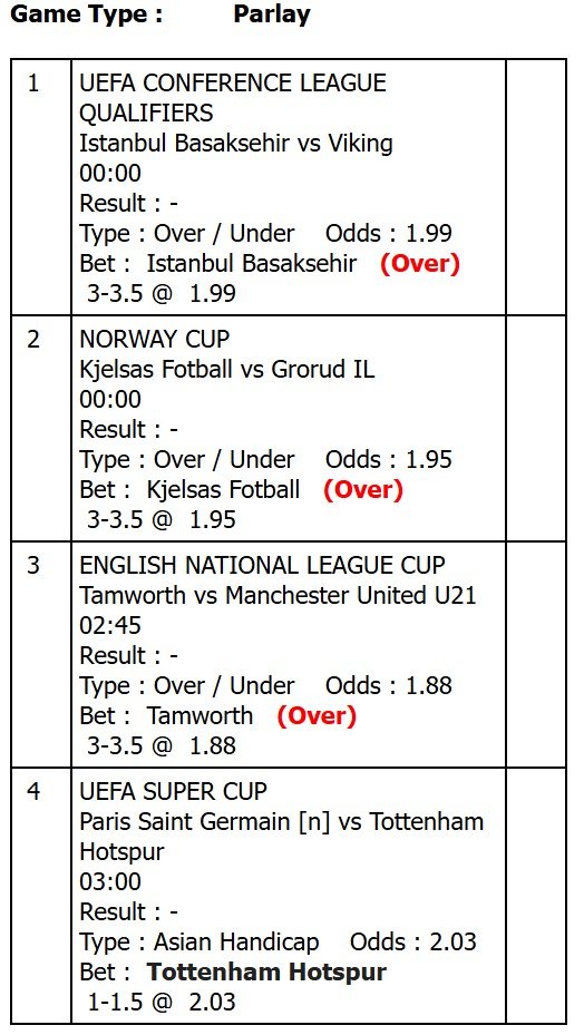 totaloddsparlay's tweet photo. Prediksi Parlay Bola Malam Ini. Good Luck 🔥

#bola442 #prediksiparlay https://t.co/VGYIoIobux