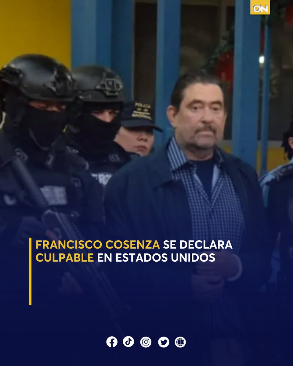 #LOÚLTIMO🚨| El exdirector ejecutivo del Comité Técnico de la Tasa de Seguridad Poblacional, se declara culpable en la Corte del Distrito del Distrito Sur de Florida. 

Más detalles 👉🏻: oncenoticias.hn/nacionales/fra…

#FranciscoRobertoCosenza
