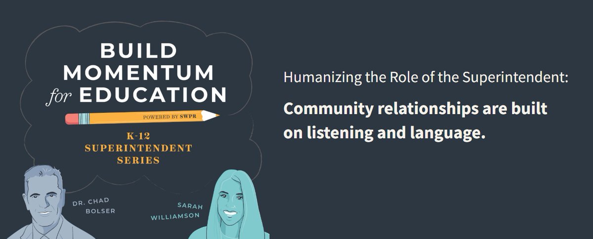 swpr_group's tweet photo. Throughout our Build Momentum for Education #podcast Season 5, #K12 #superintendents emphasized the importance of community #relationships built on listening and language. Read more about this and other key findings at https://t.co/sfIinvMymV https://t.co/v8O38VhhnU