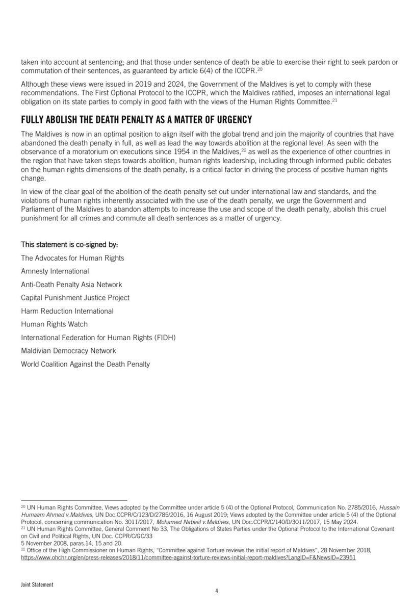 AG (@ag_fidh) on Twitter photo #Maldives: <a href="/fidh_en/">FIDH</a> joins 8 other groups in calling on the government to abandon the introduction of the death penalty for drug trafficking and to abolish capital punishment #Maldives: <a href="/fidh_en/">FIDH</a> joins 8 other groups in calling on the government to abandon the introduction of the death penalty for drug trafficking and to abolish capital punishment